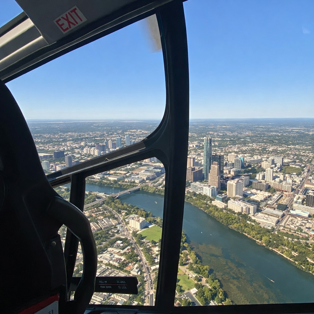 Austin skyline from cockpit
